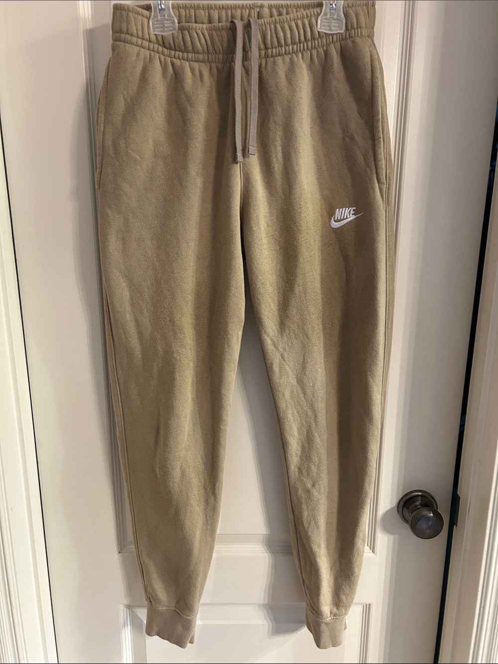 Nike Men’s Khaki Sweat Joggers with White Logo